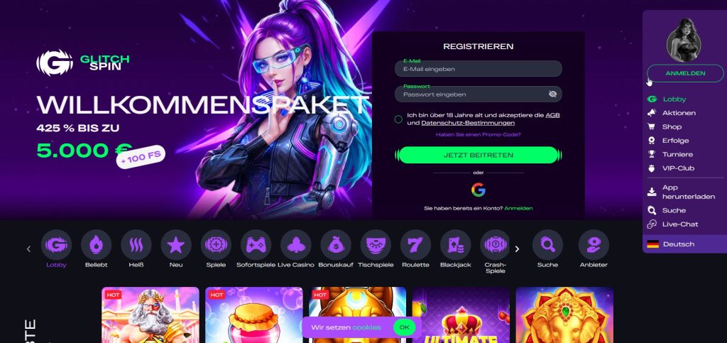 Das versteckte Rechenzentrum eines Cyberpunk-Hackers: Glitchspin flackert im Schein dutzender Monitore, wo grüner Code wie ein Wasserfall herabstürzt und sich in pure Krypto-Gewinne verwandelt